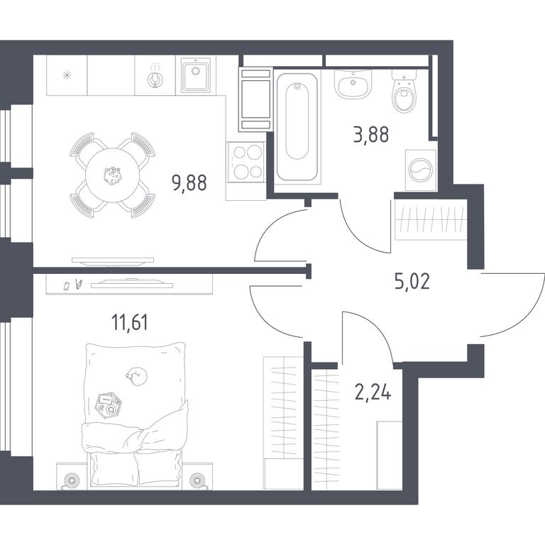 Apartment Sale, 32.63 sq. m. at Bolshoe Putilkovo, Prostornaya ulitsa, 1, Putilkovo Village, Krasnogorsk City District, Moscow Region, Russia #1 Apartment Sale, 32.63 sq. m. at Bolshoe Putilkovo, Prostornaya ulitsa, 1, Putilkovo Village, Krasnogorsk City District, Moscow Region, Russia #1