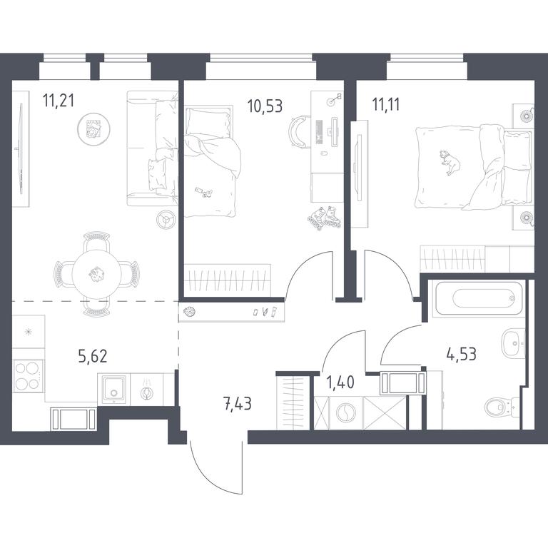 1-BD Apartment Sale, 51.83平方米 at Bolshoe Putilkovo, Prostornaya ulitsa, 1, Putilkovo Village, Krasnogorsk City District, Moscow Region, Russia #1 1-BD Apartment Sale, 51.83平方米 at Bolshoe Putilkovo, Prostornaya ulitsa, 1, Putilkovo Village, Krasnogorsk City District, Moscow Region, Russia #1