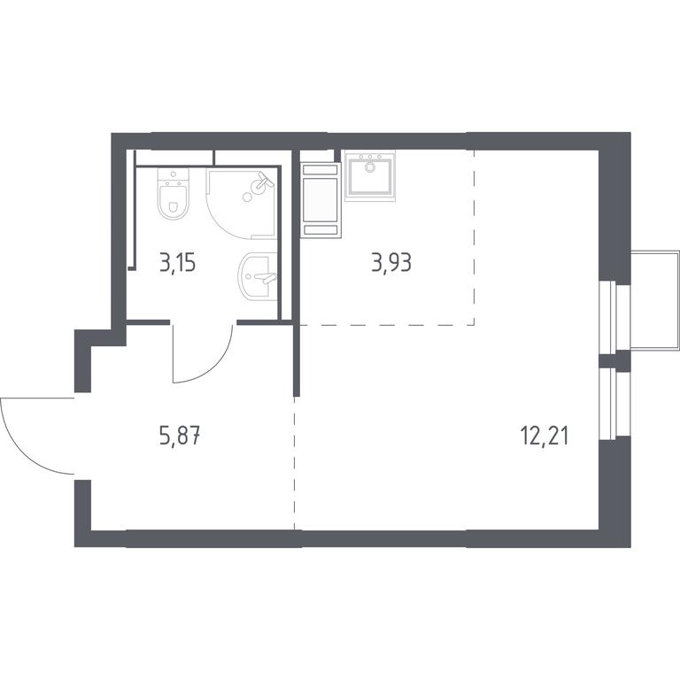 Apartment Sale, 25.16 sq. m. at Bolshoe Putilkovo, Prostornaya ulitsa, 1, Putilkovo Village, Krasnogorsk City District, Moscow Region, Russia #1