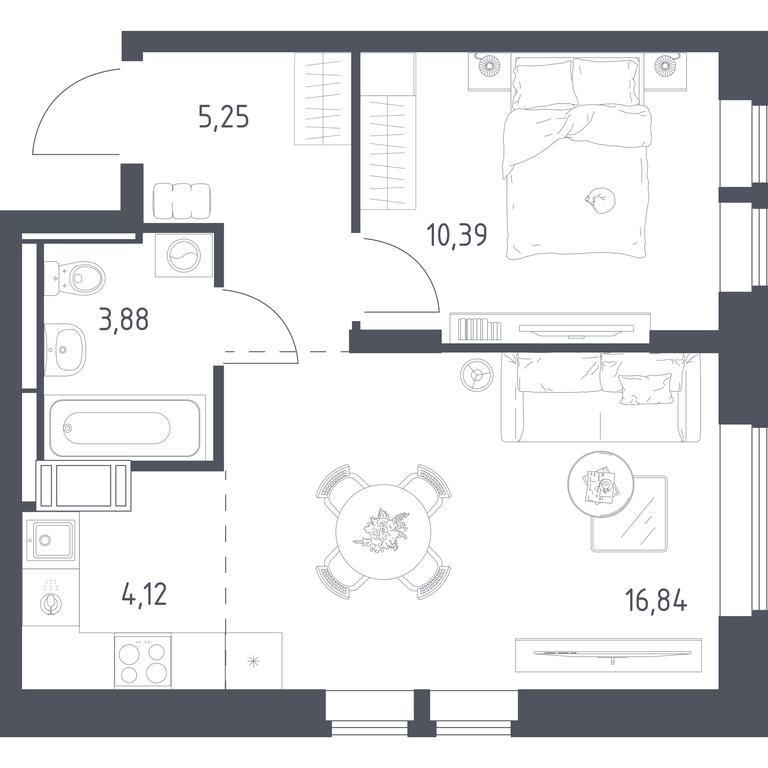 Apartment Sale, 40.48 sq. m. at Bolshoe Putilkovo, Prostornaya ulitsa, 1, Putilkovo Village, Krasnogorsk City District, Moscow Region, Russia #1