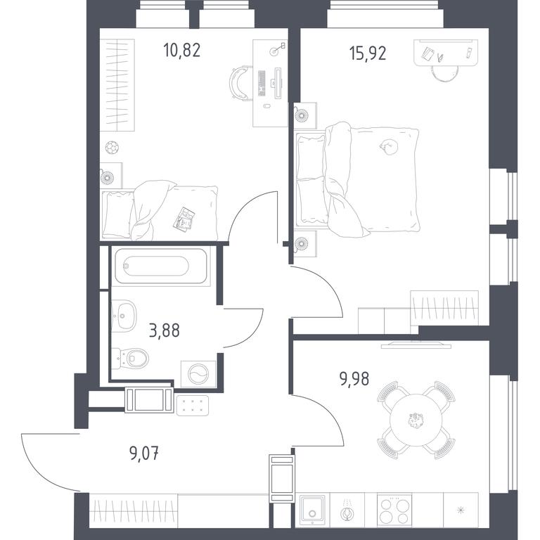 1-BD Apartment Sale, 49.67平方米 at Bolshoe Putilkovo, Prostornaya ulitsa, 1, Putilkovo Village, Krasnogorsk City District, Moscow Region, Russia #1 1-BD Apartment Sale, 49.67平方米 at Bolshoe Putilkovo, Prostornaya ulitsa, 1, Putilkovo Village, Krasnogorsk City District, Moscow Region, Russia #1