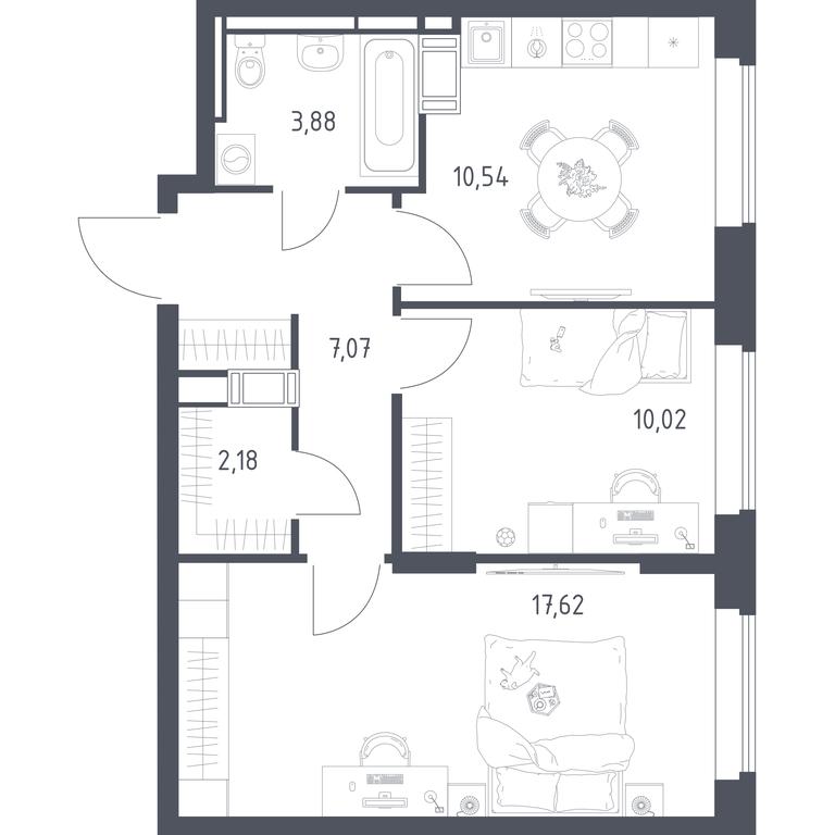 1-BD Apartment Sale, 51.31 sq. m. at Bolshoe Putilkovo, Prostornaya ulitsa, 1, Putilkovo Village, Krasnogorsk City District, Moscow Region, Russia #1 1-BD Apartment Sale, 51.31 sq. m. at Bolshoe Putilkovo, Prostornaya ulitsa, 1, Putilkovo Village, Krasnogorsk City District, Moscow Region, Russia #1
