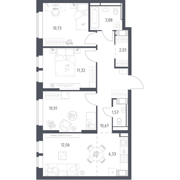 2-BD Apartment Sale, 69.5 sq. m. at Bolshoe Putilkovo, Prostornaya ulitsa, 1, Putilkovo Village, Krasnogorsk City District, Moscow Region, Russia #1 2-BD Apartment Sale, 69.5 sq. m. at Bolshoe Putilkovo, Prostornaya ulitsa, 1, Putilkovo Village, Krasnogorsk City District, Moscow Region, Russia #1