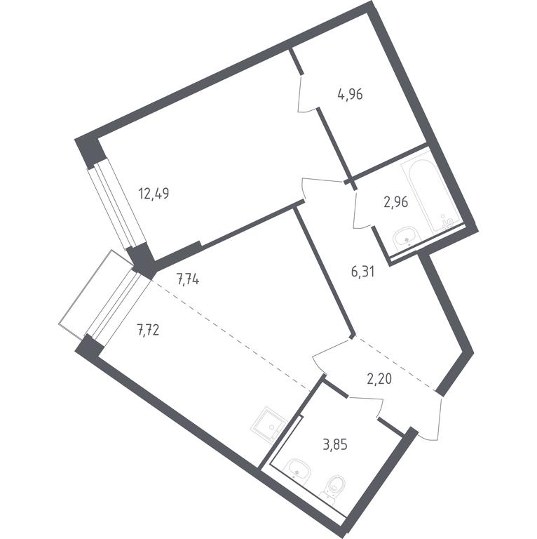 Apartment Sale, 48.23 sq. m. at Rublevskiy Kvartal, Laykovo Green Quarter, zhiloy kompleks Gorod-sobytiye Laykovo, selo Laykovo, Odintsovskiy City District, Moscow Region, Russia #1