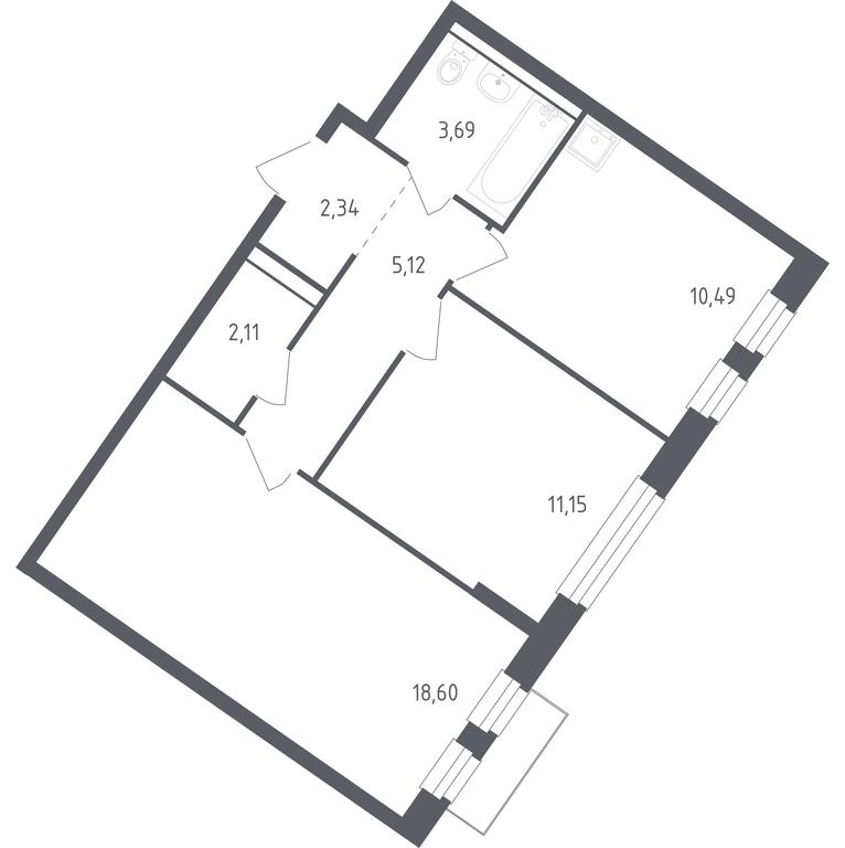 1-BD Apartment Sale, 53.5平方米 at Rublevskiy Kvartal, Laykovo Green Quarter, zhiloy kompleks Gorod-sobytiye Laykovo, selo Laykovo, Odintsovskiy City District, Moscow Region, Russia #1