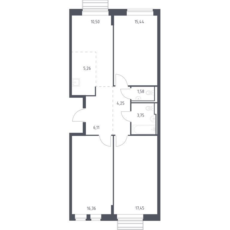 2-BD Apartment Sale, 80.7 sq. m. at Rublevskiy Kvartal, Laykovo Green Quarter, zhiloy kompleks Gorod-sobytiye Laykovo, selo Laykovo, Odintsovskiy City District, Moscow Region, Russia #1