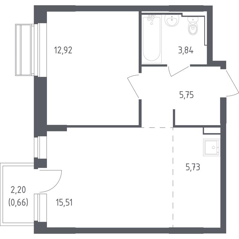 Apartment Sale, 44.41平方米 at Rublevskiy Kvartal, Laykovo Green Quarter, zhiloy kompleks Gorod-sobytiye Laykovo, selo Laykovo, Odintsovskiy City District, Moscow Region, Russia #1