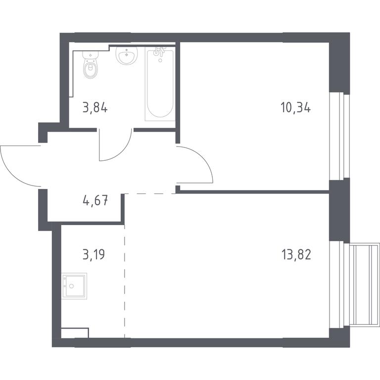 Apartment Sale, 35.86 sq. m. at Rublevskiy Kvartal, Laykovo Green Quarter, zhiloy kompleks Gorod-sobytiye Laykovo, selo Laykovo, Odintsovskiy City District, Moscow Region, Russia #1