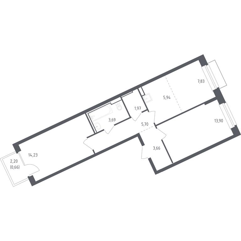 1-BD Apartment Sale, 57.58 sq. m. at Rublevskiy Kvartal, Laykovo Green Quarter, zhiloy kompleks Gorod-sobytiye Laykovo, selo Laykovo, Odintsovskiy City District, Moscow Region, Russia #1