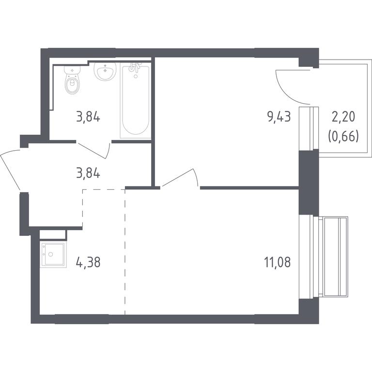 Apartment Sale, 33.23平方米 at Rublevskiy Kvartal, Laykovo Green Quarter, zhiloy kompleks Gorod-sobytiye Laykovo, selo Laykovo, Odintsovskiy City District, Moscow Region, Russia #1