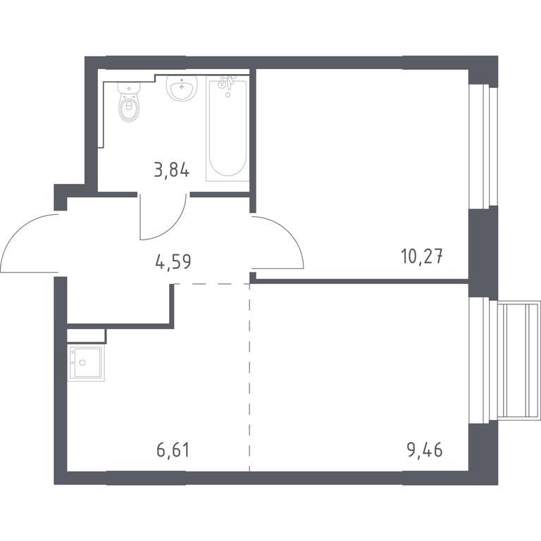 Apartment Sale, 34.77 sq. m. at Rublevskiy Kvartal, Laykovo Green Quarter, zhiloy kompleks Gorod-sobytiye Laykovo, selo Laykovo, Odintsovskiy City District, Moscow Region, Russia #1
