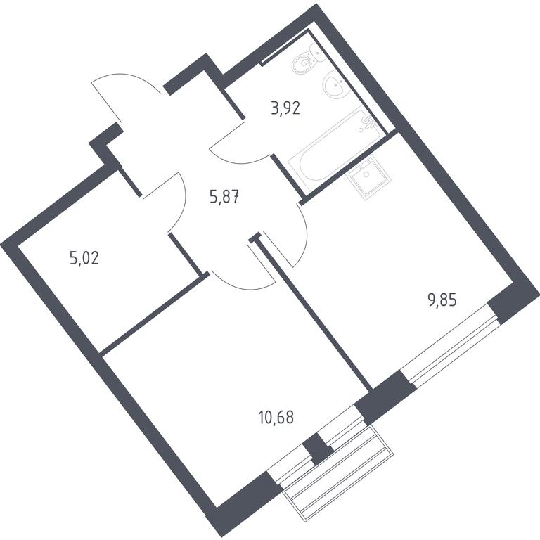 Apartment Sale, 35.34 sq. m. at Rublevskiy Kvartal, Laykovo Green Quarter, zhiloy kompleks Gorod-sobytiye Laykovo, selo Laykovo, Odintsovskiy City District, Moscow Region, Russia #1