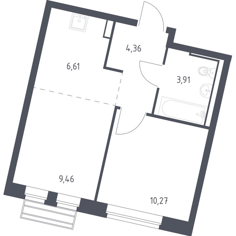 Apartment Sale, 34.61 sq. m. at Rublevskiy Kvartal, Laykovo Green Quarter, zhiloy kompleks Gorod-sobytiye Laykovo, selo Laykovo, Odintsovskiy City District, Moscow Region, Russia #1