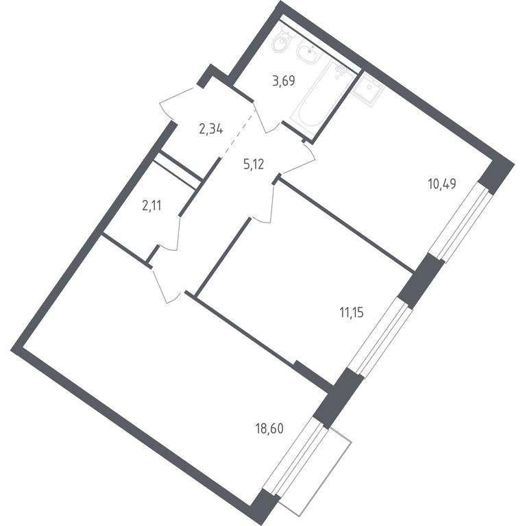 1-BD Apartment Sale, 53.5 sq. m. at Rublevskiy Kvartal, Laykovo Green Quarter, zhiloy kompleks Gorod-sobytiye Laykovo, selo Laykovo, Odintsovskiy City District, Moscow Region, Russia #1