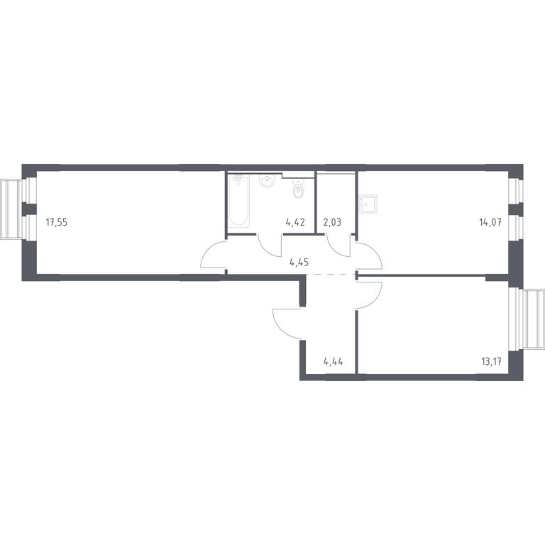 1-BD Apartment Sale, 60.13 sq. m. at Rublevskiy Kvartal, Laykovo Green Quarter, zhiloy kompleks Gorod-sobytiye Laykovo, selo Laykovo, Odintsovskiy City District, Moscow Region, Russia #1