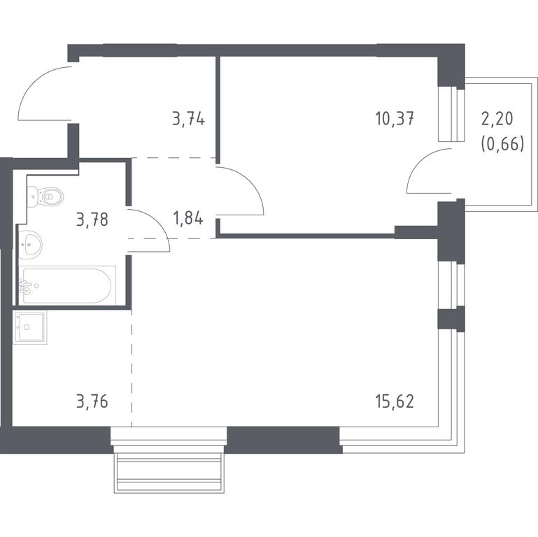 Apartment Sale, 39.77平方米 at Rublevskiy Kvartal, Laykovo Green Quarter, zhiloy kompleks Gorod-sobytiye Laykovo, selo Laykovo, Odintsovskiy City District, Moscow Region, Russia #1