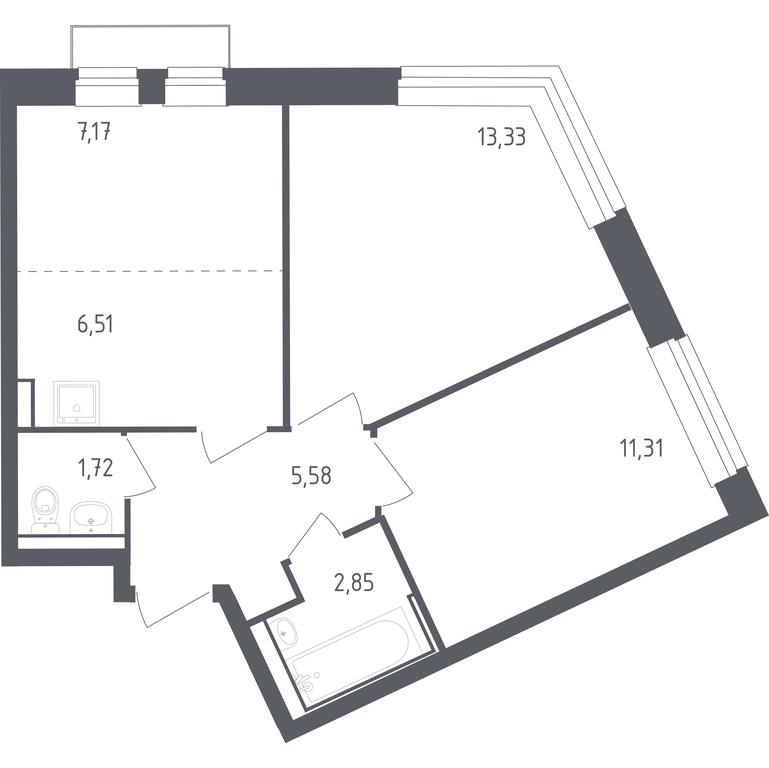 1-BD Apartment Sale, 48.47 sq. m. at Rublevskiy Kvartal, Laykovo Green Quarter, zhiloy kompleks Gorod-sobytiye Laykovo, selo Laykovo, Odintsovskiy City District, Moscow Region, Russia #1 1-BD Apartment Sale, 48.47 sq. m. at Rublevskiy Kvartal, Laykovo Green Quarter, zhiloy kompleks Gorod-sobytiye Laykovo, selo Laykovo, Odintsovskiy City District, Moscow Region, Russia #1