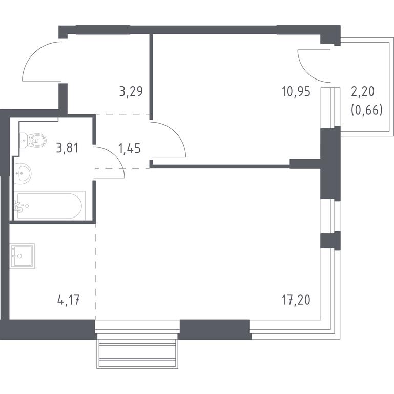 Apartment Sale, 41.53 sq. m. at Rublevskiy Kvartal, Laykovo Green Quarter, zhiloy kompleks Gorod-sobytiye Laykovo, selo Laykovo, Odintsovskiy City District, Moscow Region, Russia #1