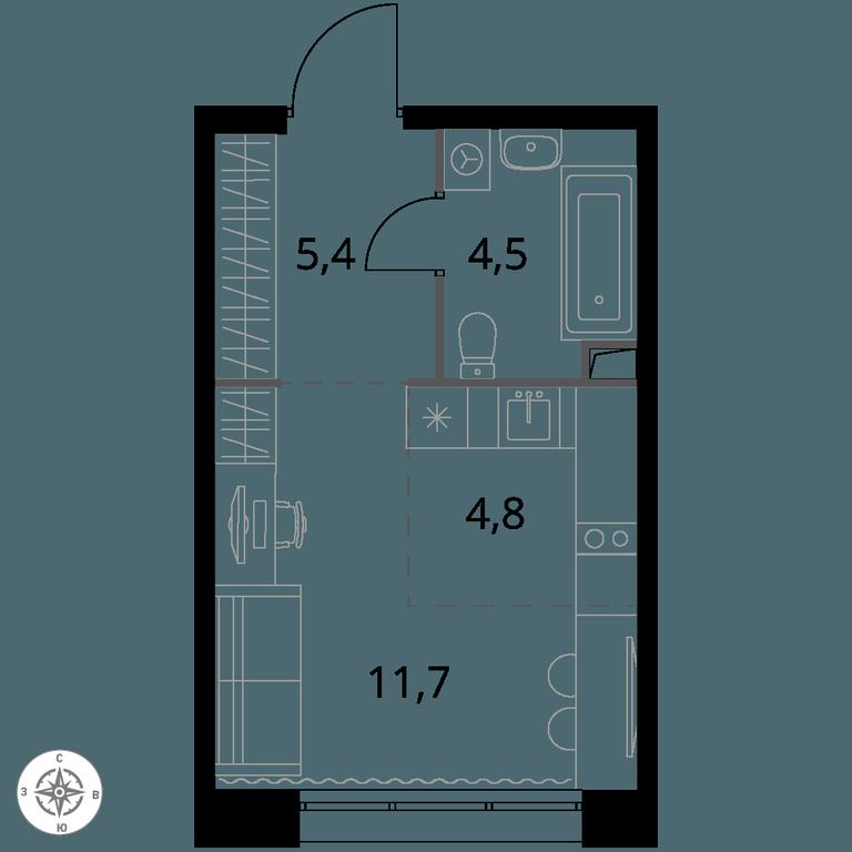 Apartment Sale, 26.4 sq. m. at 1-y Salarevskiy, Kiyevskoye Highway, Moskovskiy Settlement, Moscow, Russia #1