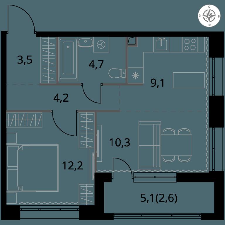 2-BD Apartment Sale, 46.6平方米 at 1-y Salarevskiy, Kiyevskoye Highway, Moskovskiy Settlement, Moscow, Russia #1 2-BD Apartment Sale, 46.6平方米 at 1-y Salarevskiy, Kiyevskoye Highway, Moskovskiy Settlement, Moscow, Russia #1