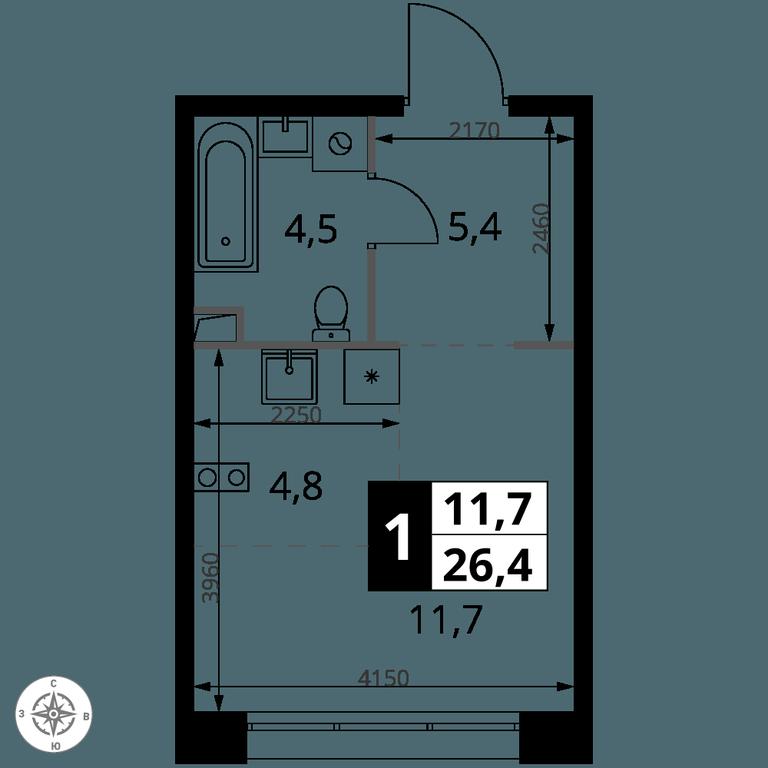 Apartment Sale, 26.4 sq. m. at 1-y Salarevskiy, Kiyevskoye Highway, Moskovskiy Settlement, Moscow, Russia #2