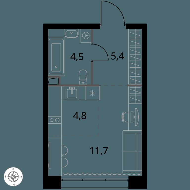 Apartment Sale, 26.4 sq. m. at 1-y Salarevskiy, Kiyevskoye Highway, Moskovskiy Settlement, Moscow, Russia #1