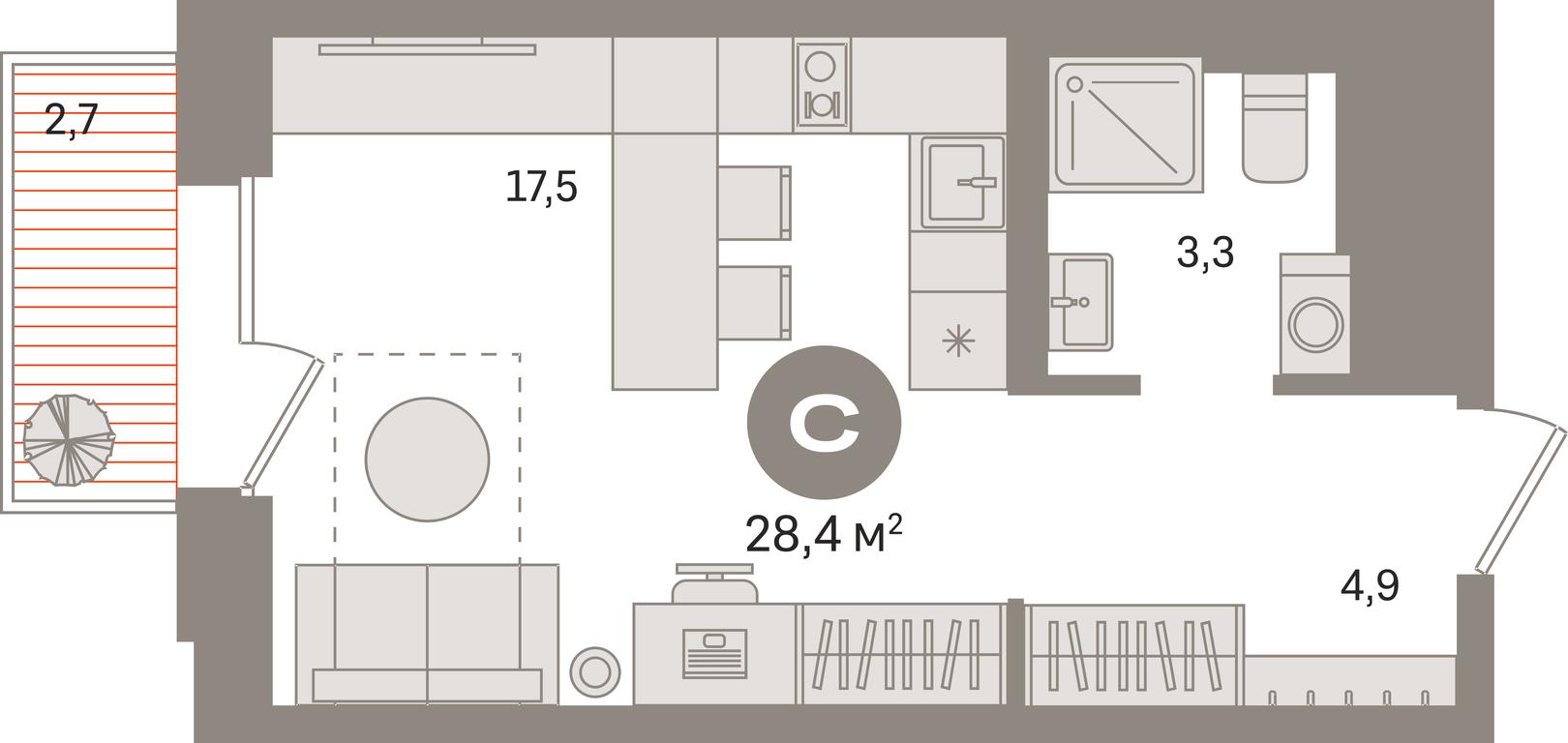 Apartment Sale, 28.4平方米 at Kvartal Gercena, zhiloy kompleks Kvartal Gertsena, Moscow, Russia #1 Apartment Sale, 28.4平方米 at Kvartal Gercena, zhiloy kompleks Kvartal Gertsena, Moscow, Russia #1
