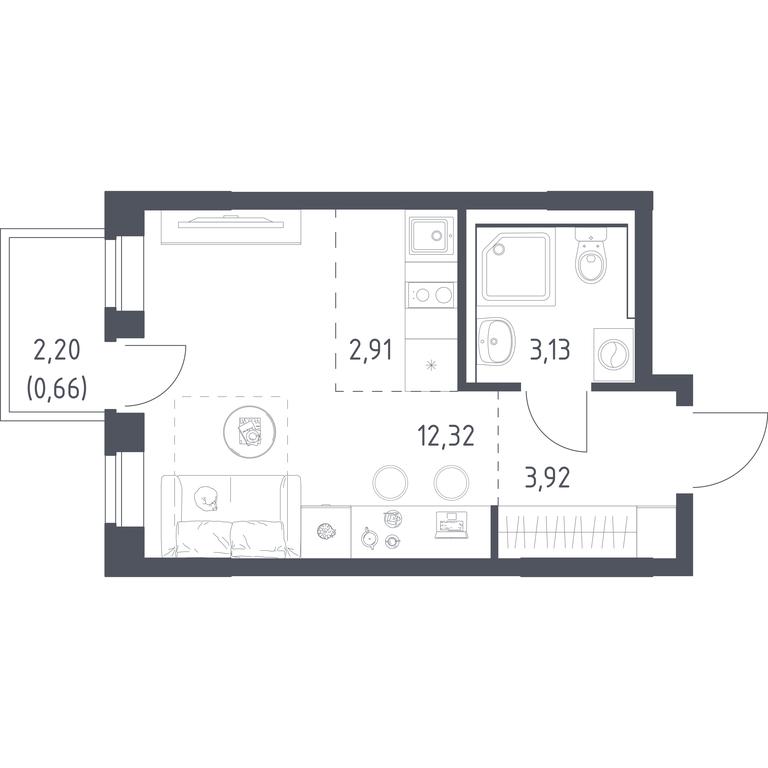 Apartment Sale, 22.94 sq. m. at Prigorod Lesnoe, Molodyozhny bulvar, 6, derevnya Misaylovo, Leninskiy City District, Moscow Region, Russia #1 Apartment Sale, 22.94 sq. m. at Prigorod Lesnoe, Molodyozhny bulvar, 6, derevnya Misaylovo, Leninskiy City District, Moscow Region, Russia #1