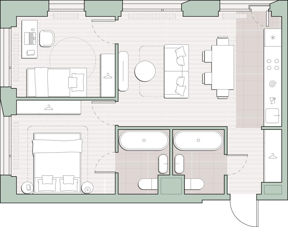 2-BD Apartment Sale, 53.9 sq. m. at Sreda na Lobachevskogo, Ochakovskoye Highway, Moscow, Russia #1