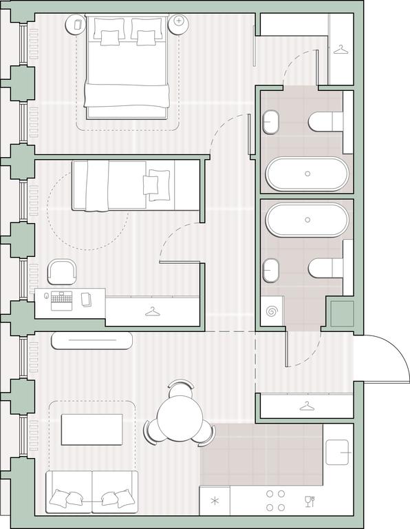 2-BD Apartment Sale, 61.35 sq. m. at Sreda na Kutuzovskom, Ivana Franko Street, Moscow, Russia #1 2-BD Apartment Sale, 61.35 sq. m. at Sreda na Kutuzovskom, Ivana Franko Street, Moscow, Russia #1