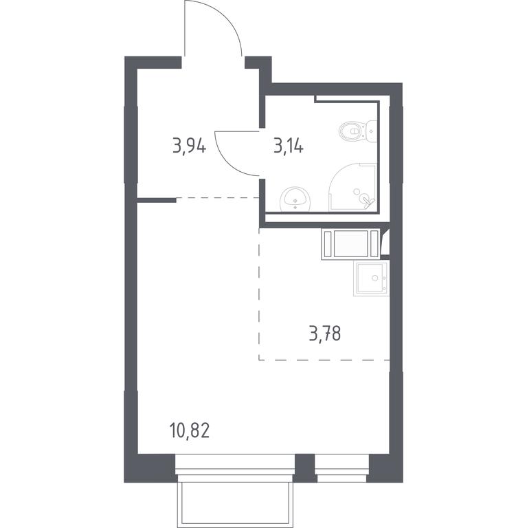 Apartment Sale, 21.3平方米 at Tomilino Park, 1-y kvartal, posyolok Zhilino-1, Lubertsy City District, Moscow Region, Russia #1