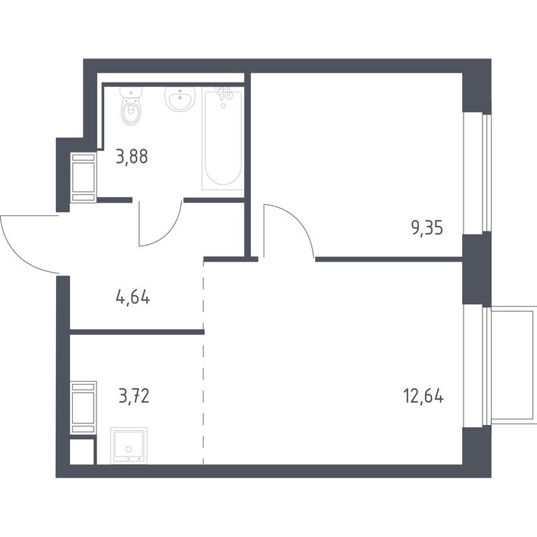 Apartment Sale, 34.1平方米 at Tomilino Park, 1-y kvartal, posyolok Zhilino-1, Lubertsy City District, Moscow Region, Russia #1 Apartment Sale, 34.1平方米 at Tomilino Park, 1-y kvartal, posyolok Zhilino-1, Lubertsy City District, Moscow Region, Russia #1