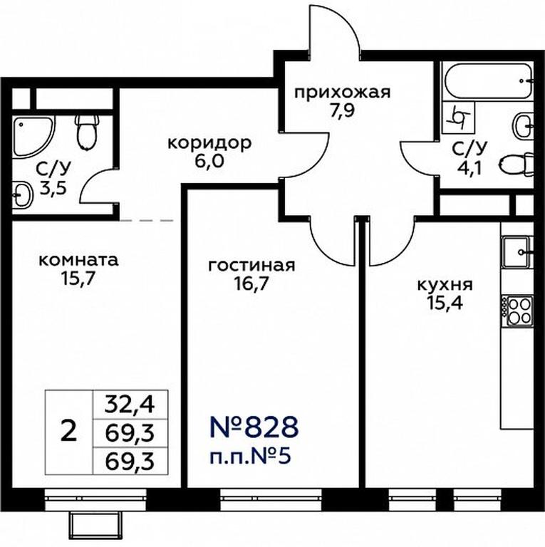 1-BD Apartment Sale, 69.4 sq. m. at Veresk, 3rd Khoroshyovskaya Street, вл19с3к1, Moscow, Russia #1 1-BD Apartment Sale, 69.4 sq. m. at Veresk, 3rd Khoroshyovskaya Street, вл19с3к1, Moscow, Russia #1