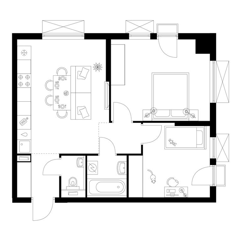 2-BD Apartment Sale, 53.6 sq. m. at Tomilinskiy Bulvar, Novaya Street, 1, Kotelniki, Moscow Region, Russia #1