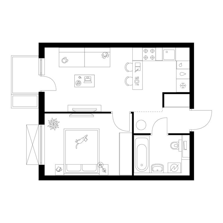 1-BD Apartment Sale, 36.4平方米 at Tomilinskiy Bulvar, Novaya Street, 1, Kotelniki, Moscow Region, Russia #1