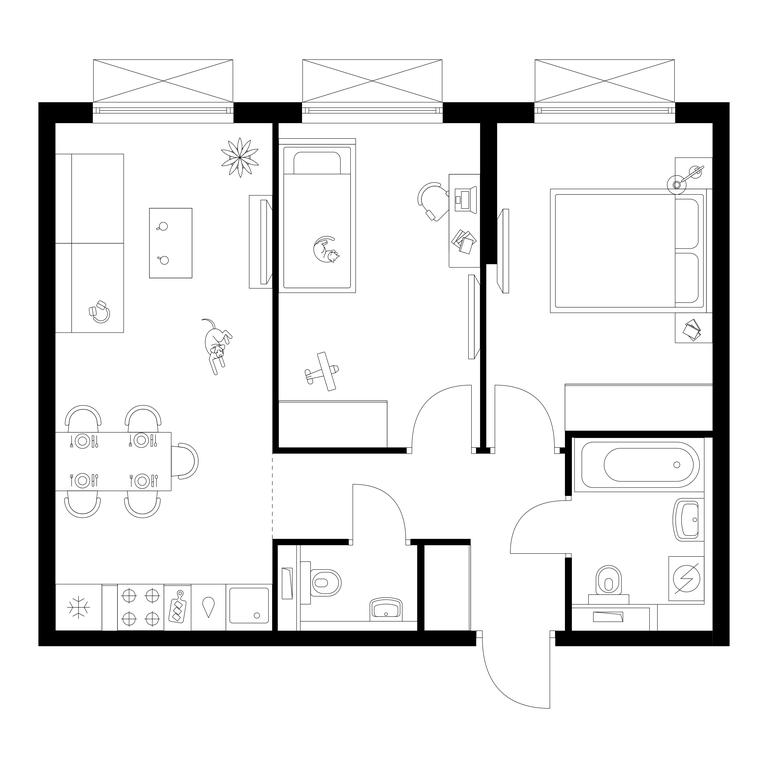 2-BD Apartment Sale, 52.1 sq. m. at Tomilinskiy Bulvar, Novaya Street, 1, Kotelniki, Moscow Region, Russia #1