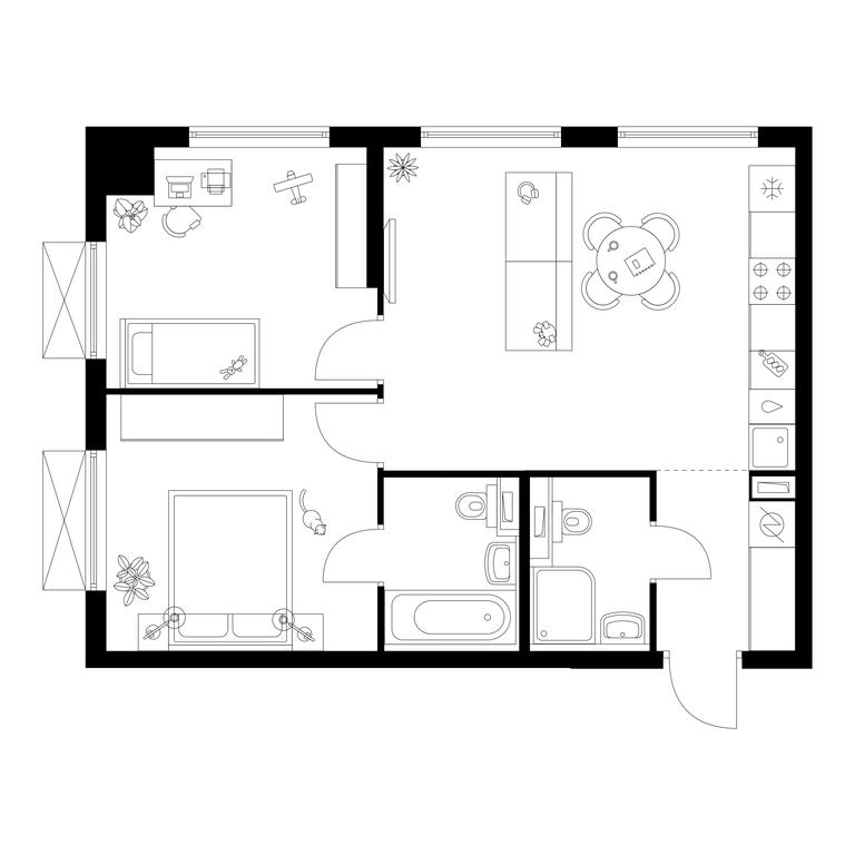 2-BD Apartment Sale, 54.7 sq. m. at Tomilinskiy Bulvar, Novaya Street, 1, Kotelniki, Moscow Region, Russia #1