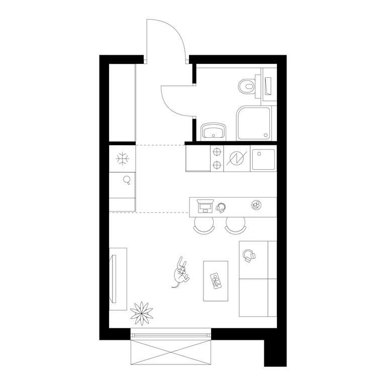 Apartment Sale, 21.3平方米 at Tomilinskiy Bulvar, Novaya Street, 1, Kotelniki, Moscow Region, Russia #1