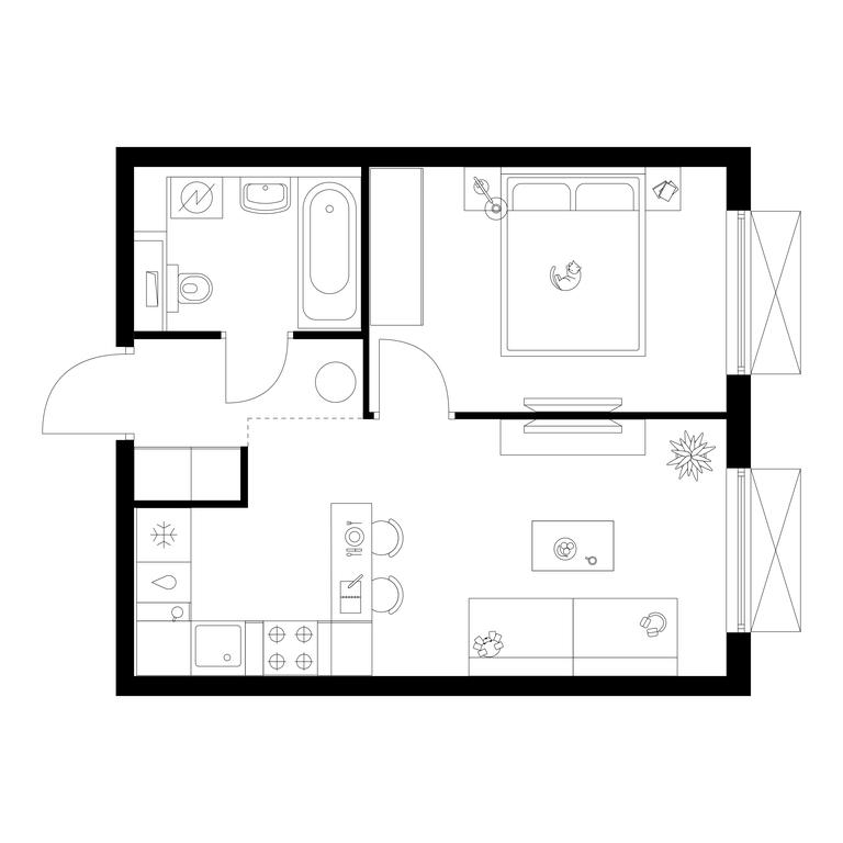1-BD Apartment Sale, 35平方米 at Tomilinskiy Bulvar, Novaya Street, 1, Kotelniki, Moscow Region, Russia #1