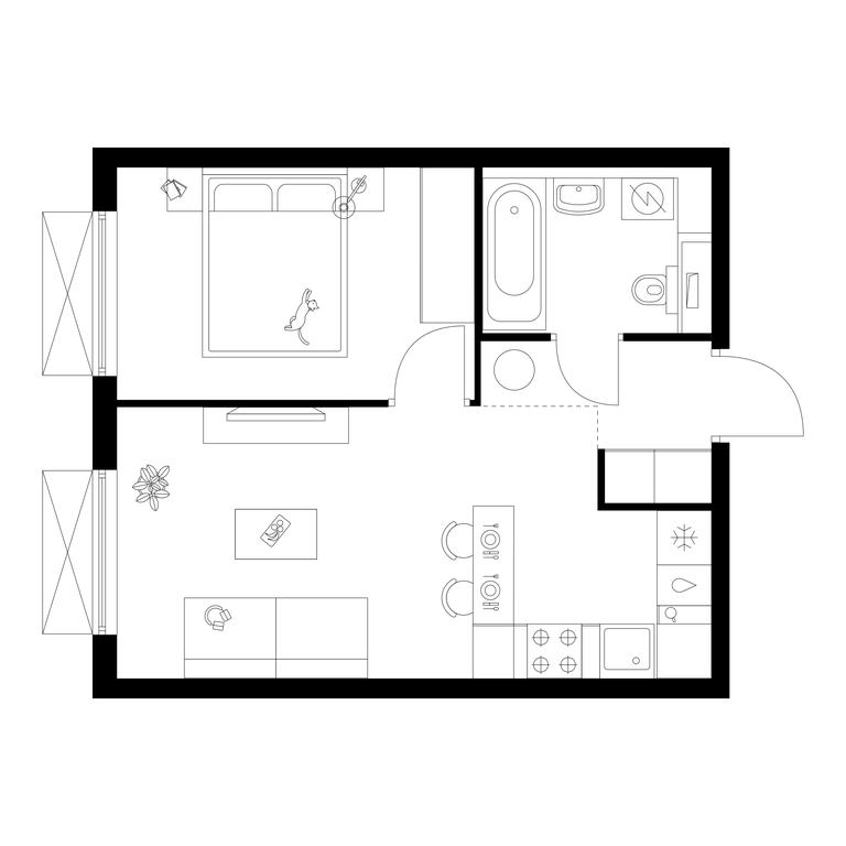 1-BD Apartment Sale, 35平方米 at Tomilinskiy Bulvar, Novaya Street, 1, Kotelniki, Moscow Region, Russia #1