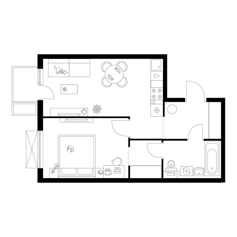 1-BD Apartment Sale, 42.7平方米 at Tomilinskiy Bulvar, Novaya Street, 1, Kotelniki, Moscow Region, Russia #1