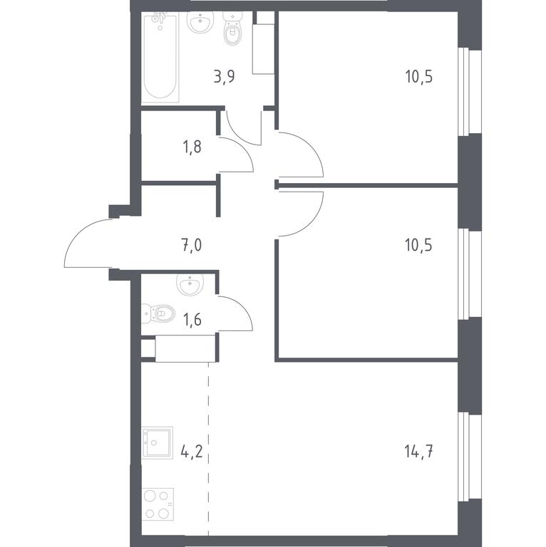 1-BD Apartment Sale, 54.2平方米 at Eko Bunino, prospekt Kuprina, 34к1, Sosenskoye Settlement, Moscow, Russia #1 1-BD Apartment Sale, 54.2平方米 at Eko Bunino, prospekt Kuprina, 34к1, Sosenskoye Settlement, Moscow, Russia #1