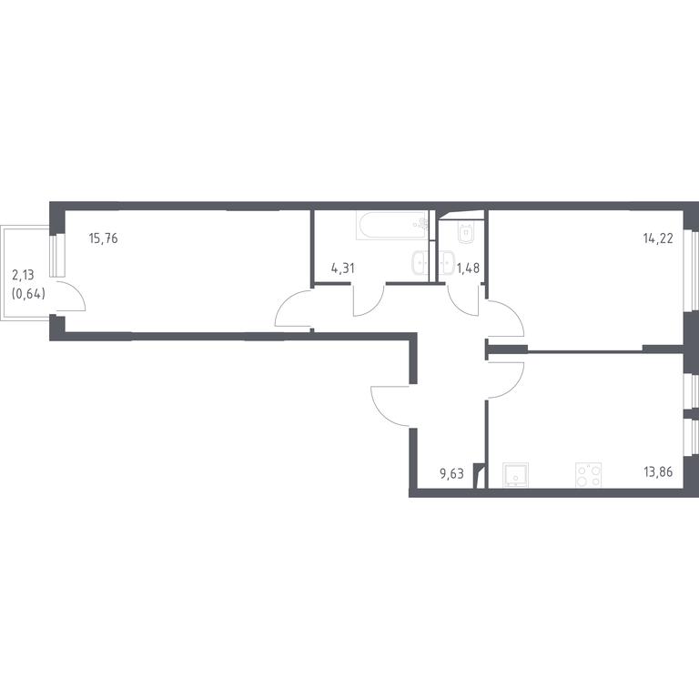 1-BD Apartment Sale, 59.9 sq. m. at Ostafevo, Ostafyevskoe Highway, 12к1, Ryazanovskoe Settlement, Moscow, Russia #1 1-BD Apartment Sale, 59.9 sq. m. at Ostafevo, Ostafyevskoe Highway, 12к1, Ryazanovskoe Settlement, Moscow, Russia #1