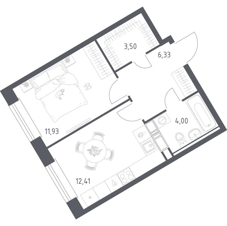 Apartment Sale, 38.17平方米 at Eko Bunino, prospekt Kuprina, 34к1, Sosenskoye Settlement, Moscow, Russia #1