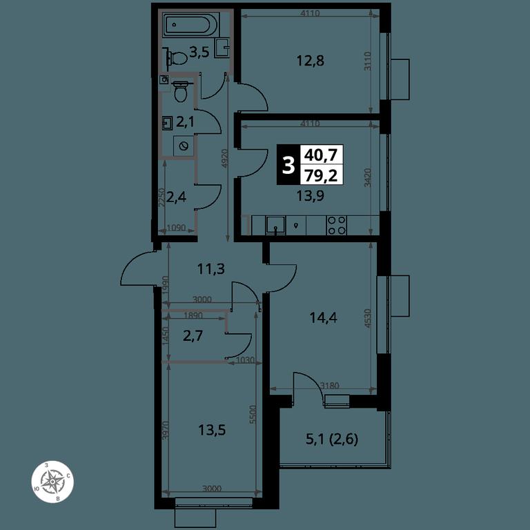 3-BD Apartment Sale, 79.2 sq. m. at Pervy Yuzhny, zhiloy kompleks Pervy Yuzhny, Leninskiy City District, Moscow Region, Russia #1 3-BD Apartment Sale, 79.2 sq. m. at Pervy Yuzhny, zhiloy kompleks Pervy Yuzhny, Leninskiy City District, Moscow Region, Russia #1