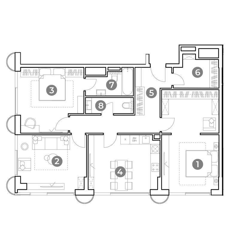 2-BD Apartment Sale, 98.2平方米 at Nametkin Tower, Namyotkina Street, 10А, Moscow, Russia #1 2-BD Apartment Sale, 98.2平方米 at Nametkin Tower, Namyotkina Street, 10А, Moscow, Russia #1