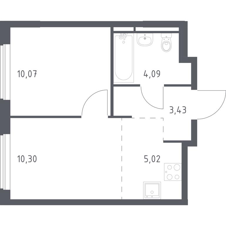 Apartment Sale, 32.91 sq. m. at Mytishchi Park, Silikatnaya ulitsa, 41к3, Mytischi, Moscow Region, Russia #1