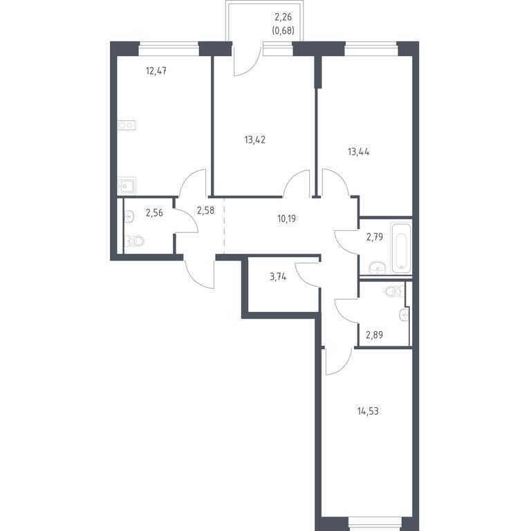 Продажа 2-комн. квартиры, 79,29 м² в ЖК «Егорово Парк», 1-й квартал, посёлок Жилино-1, городской округ Люберцы, Московская область, Россия #1