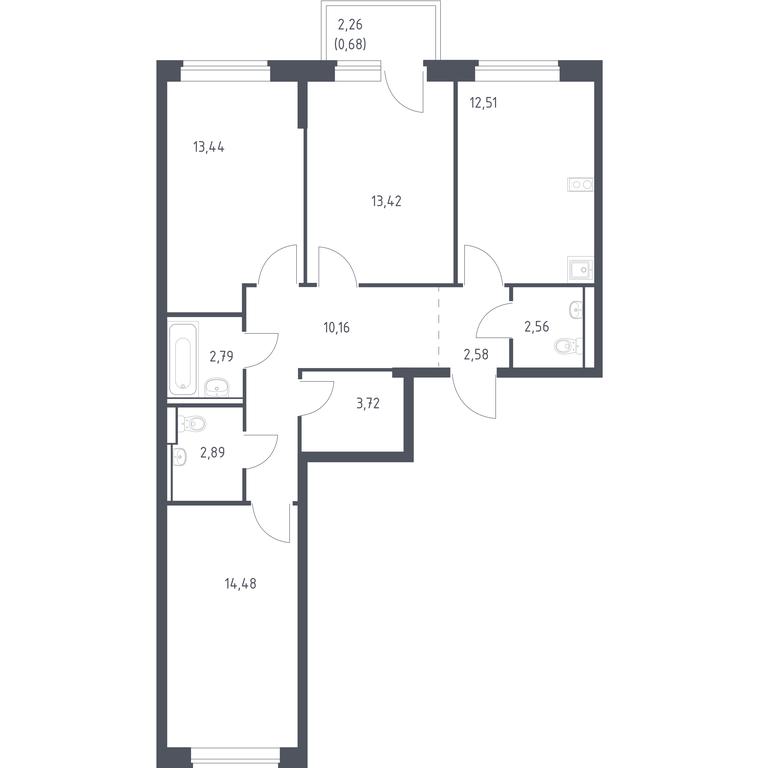 2-BD Apartment Sale, 79.23平方米 at Egorovo Park, 1-y kvartal, posyolok Zhilino-1, Lubertsy City District, Moscow Region, Russia #1 2-BD Apartment Sale, 79.23平方米 at Egorovo Park, 1-y kvartal, posyolok Zhilino-1, Lubertsy City District, Moscow Region, Russia #1