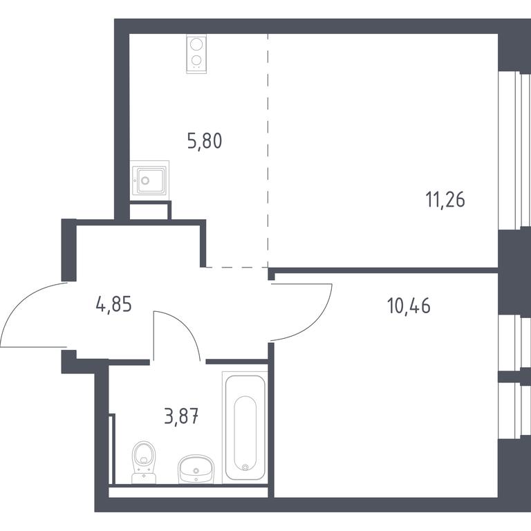 Apartment Sale, 36.24 sq. m. at Egorovo Park, 1-y kvartal, posyolok Zhilino-1, Lubertsy City District, Moscow Region, Russia #1 Apartment Sale, 36.24 sq. m. at Egorovo Park, 1-y kvartal, posyolok Zhilino-1, Lubertsy City District, Moscow Region, Russia #1